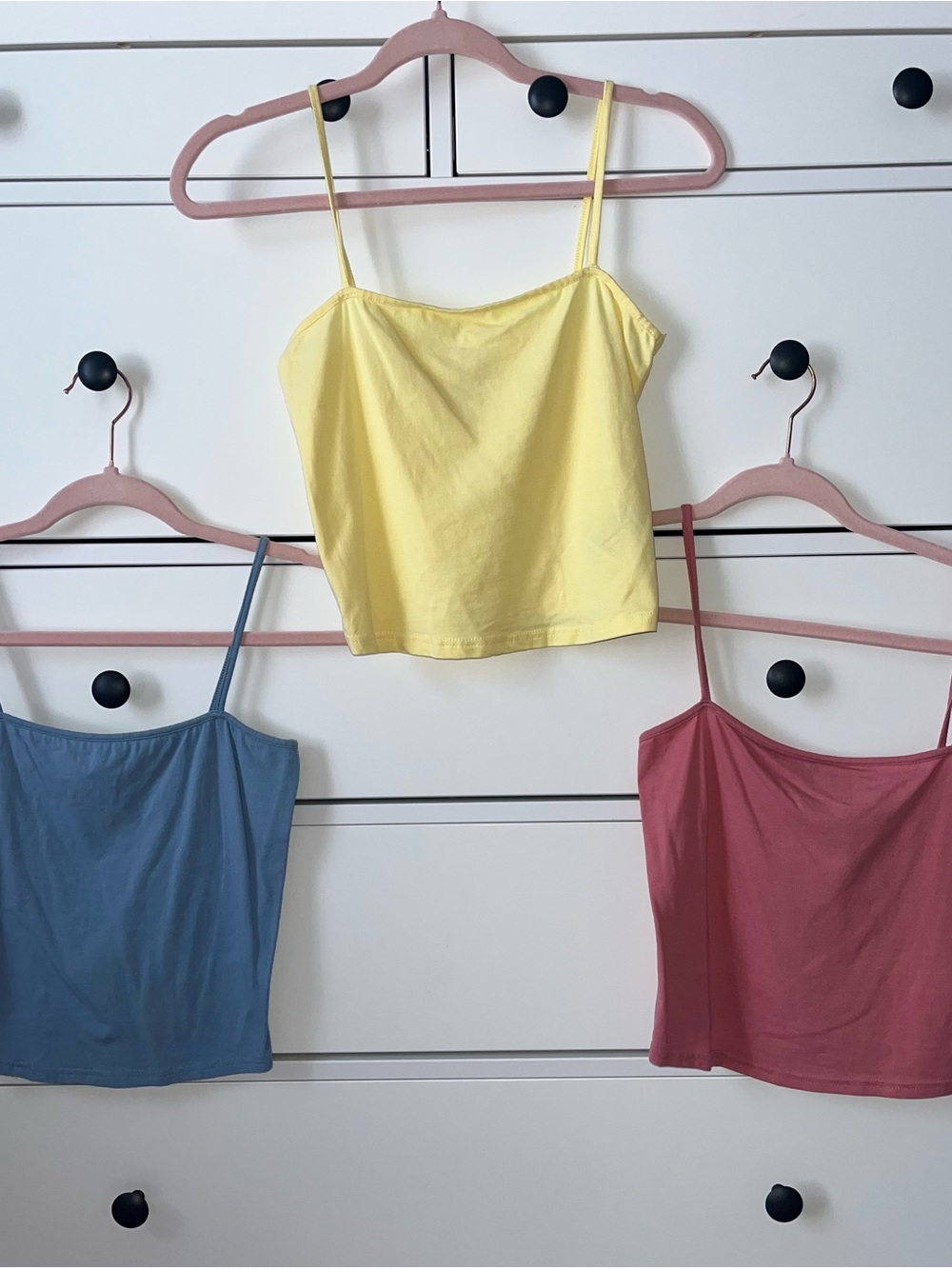 H&M Yellow, Pink, Blue Spaghetti-Strap Crop Camisole Set
